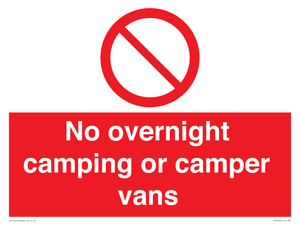 No overnight camping or camper vans